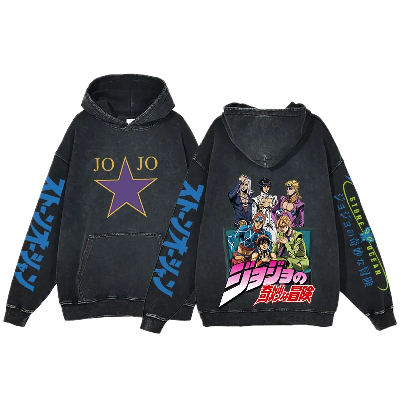JoJo's Bizarre Adventure Vintage Hoodie #11 - front & back print
