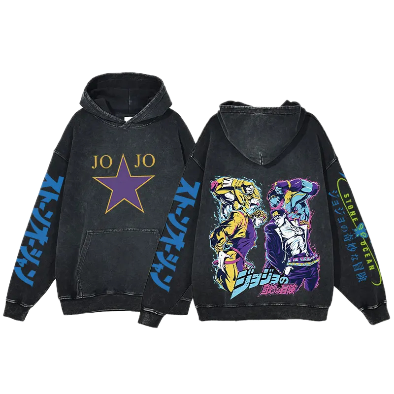 JoJo's Bizarre Adventure Vintage Hoodie #10 - front & back print
