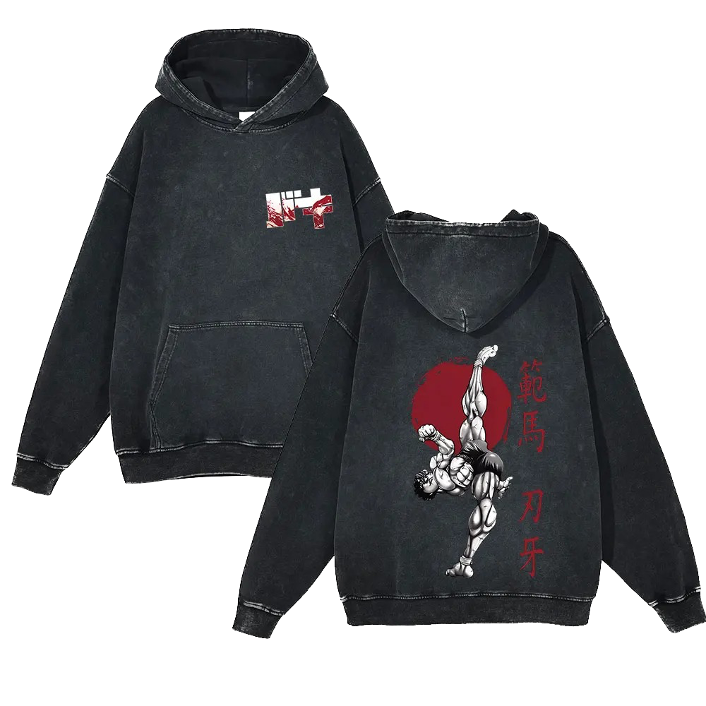 Baki Vintage Hoodie #3 - front & back print