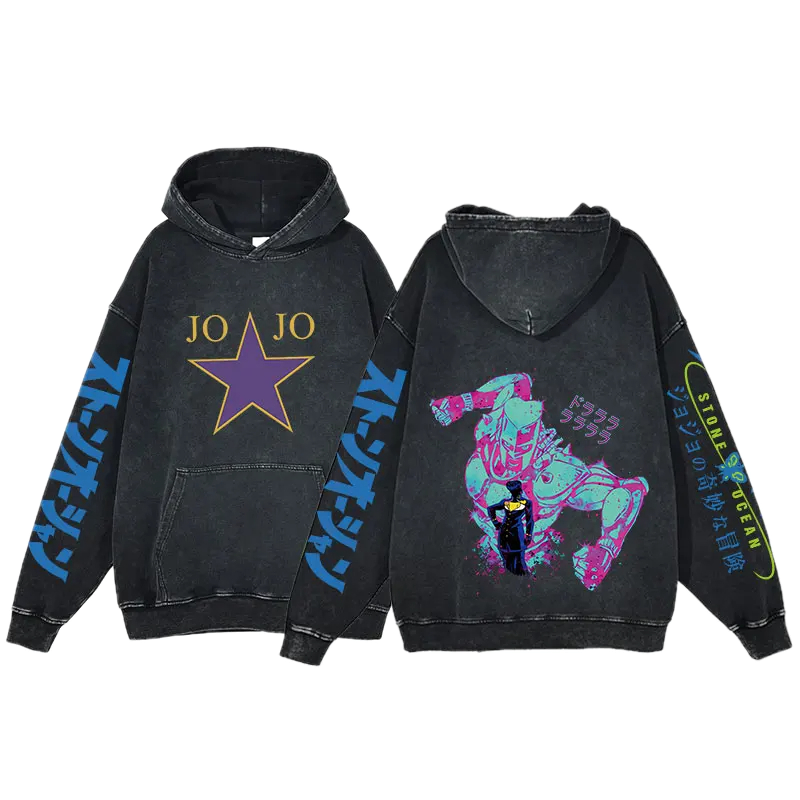 JoJo's Bizarre Adventure Vintage Hoodie #6 - front & back print