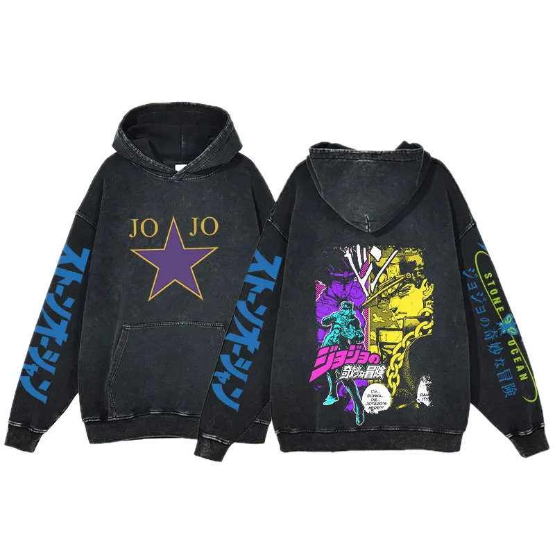 JoJo's Bizarre Adventure Vintage Hoodie #2 - front & back print