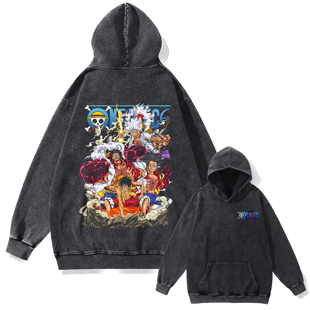 One Piece Vintage Hoodie #3 - front & back print